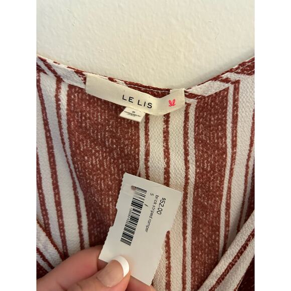 NWT Le Lis Striped Surplice Romper with Waist Sash Size Small - Picture 4 of 8